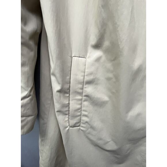 Emme Trench Coat Womens plus size 1X Button front Tan Mid Length - Picture 7 of 9